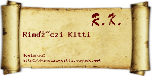 Rimóczi Kitti névjegykártya